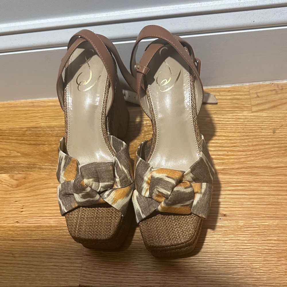 Sam Edelman Brown and Tan Wedges
